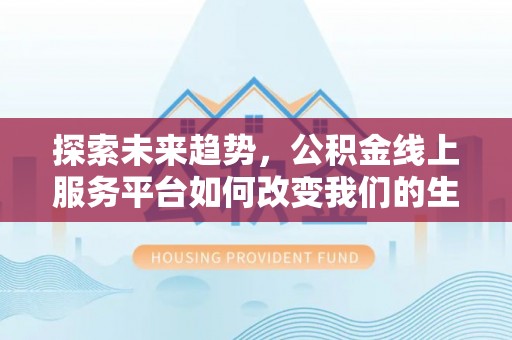 南化探索未来趋势，公积金线上服务平台如何改变我们的生活