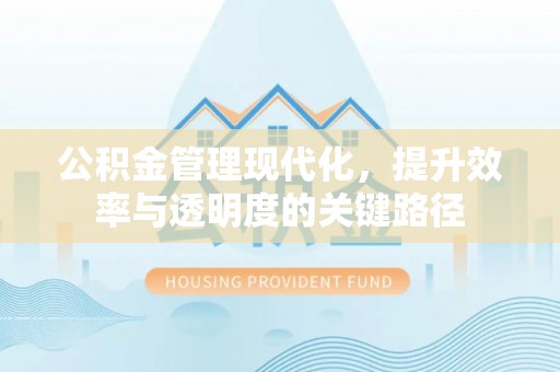 南化公积金管理现代化，提升效率与透明度的关键路径